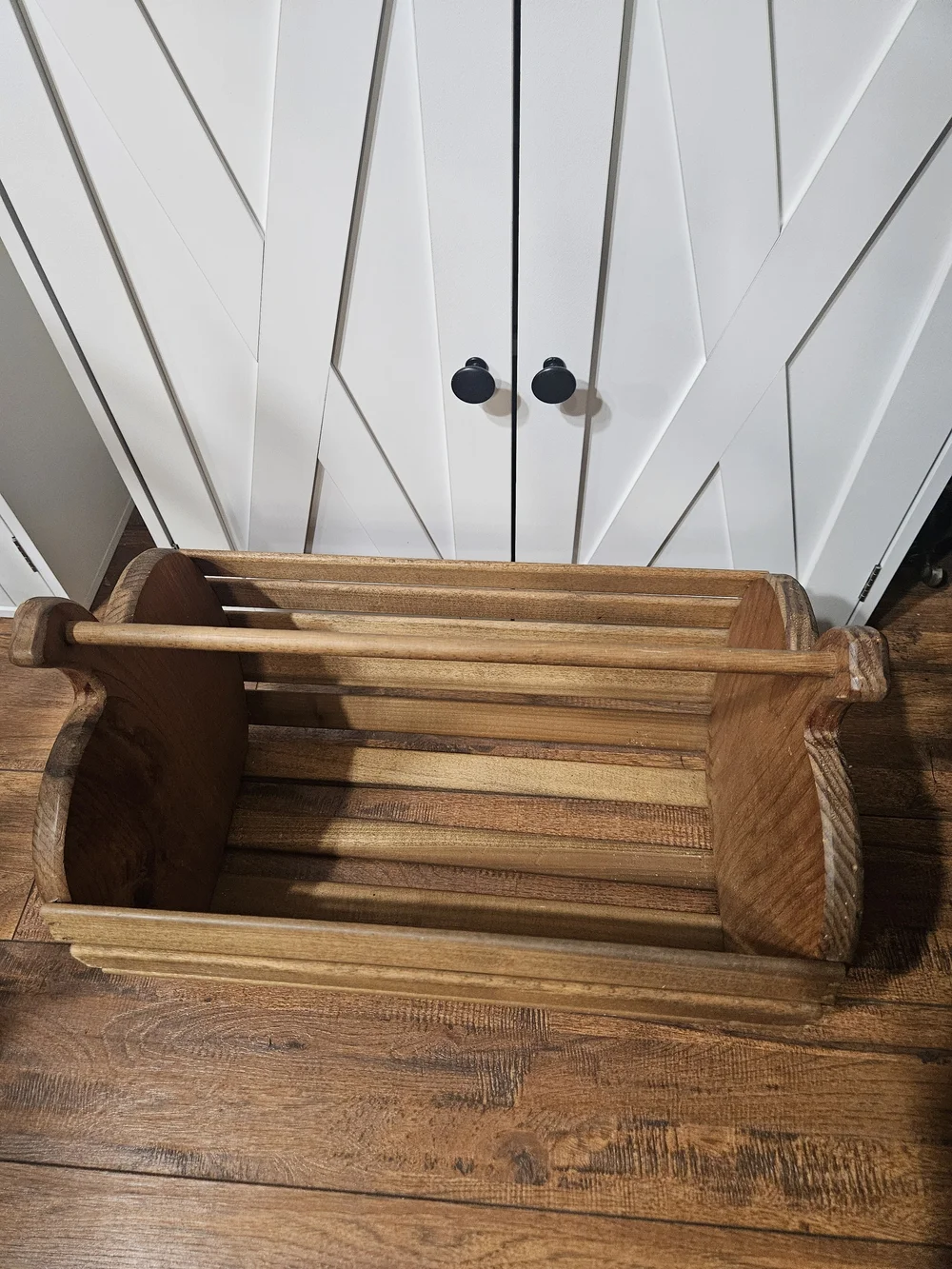 Vintage Primitive Wooden Slat Carrier Tote Caddy Large 16.5